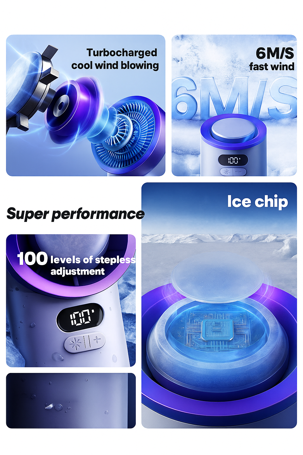 Mini Turbo Fan – 100 Speeds, USB Rechargeable 💨