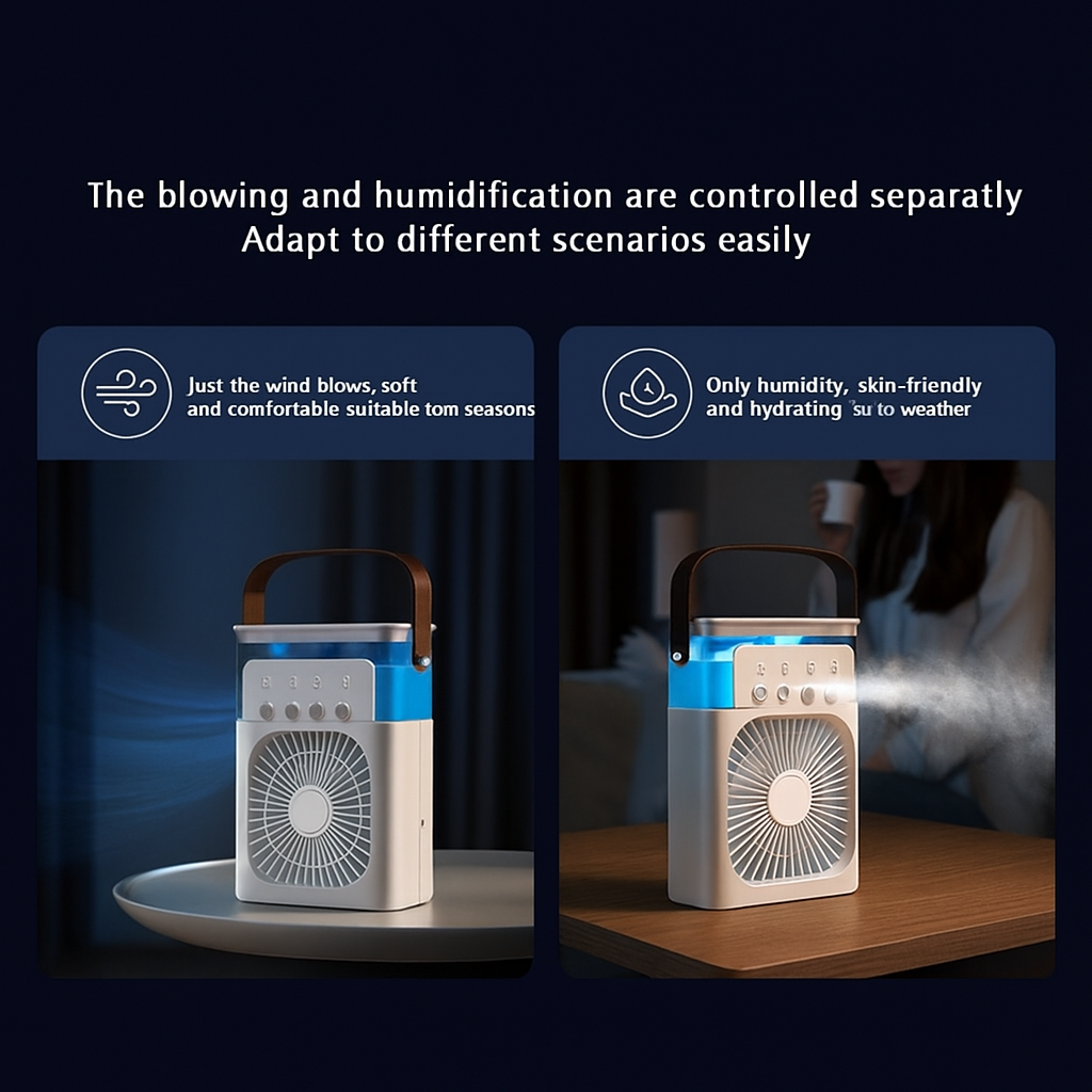 Portable Mist Fan with Water Cooling – USB Rechargeable & Quiet 💧