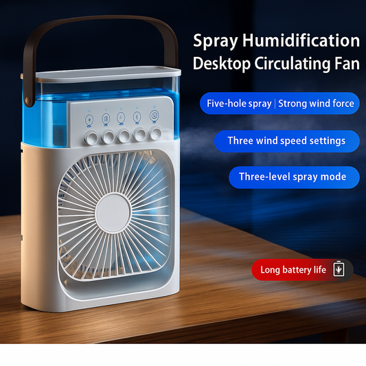 Portable Mist Fan with Water Cooling – USB Rechargeable & Quiet 💧