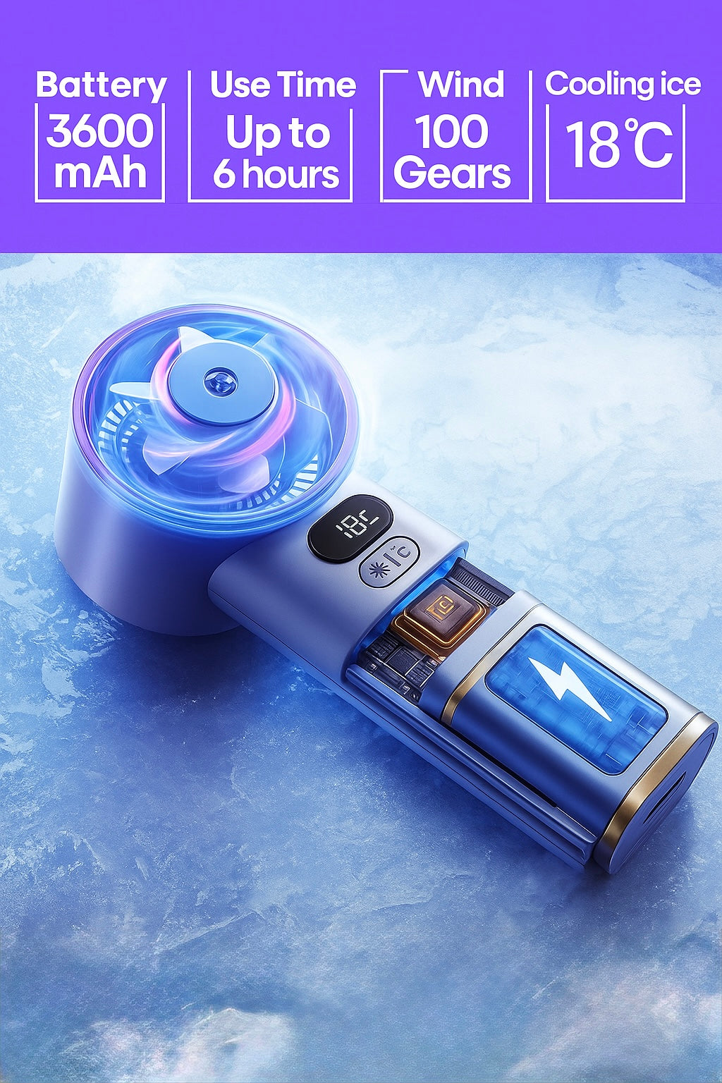 Mini Turbo Fan – 100 Speeds, USB Rechargeable 💨