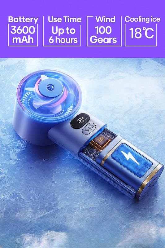 Mini Turbo Fan – 100 Speeds, USB Rechargeable 💨