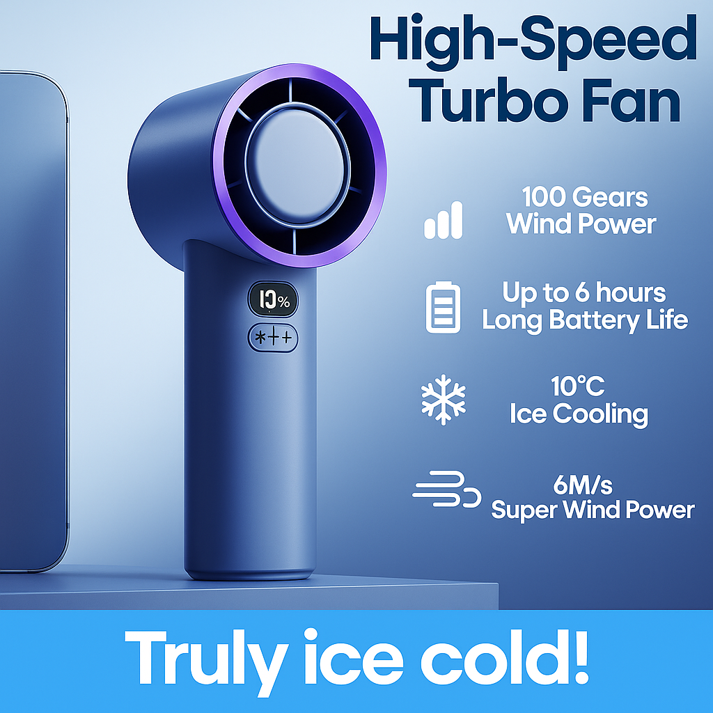 Mini Turbo Fan – 100 Speeds, USB Rechargeable 💨