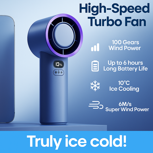 Mini Turbo Fan – 100 Speeds, USB Rechargeable 💨